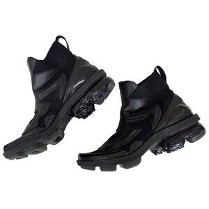 Nike Air VaporMax Light II Hightop Sneakers Triple Black Athleisure Women's 8